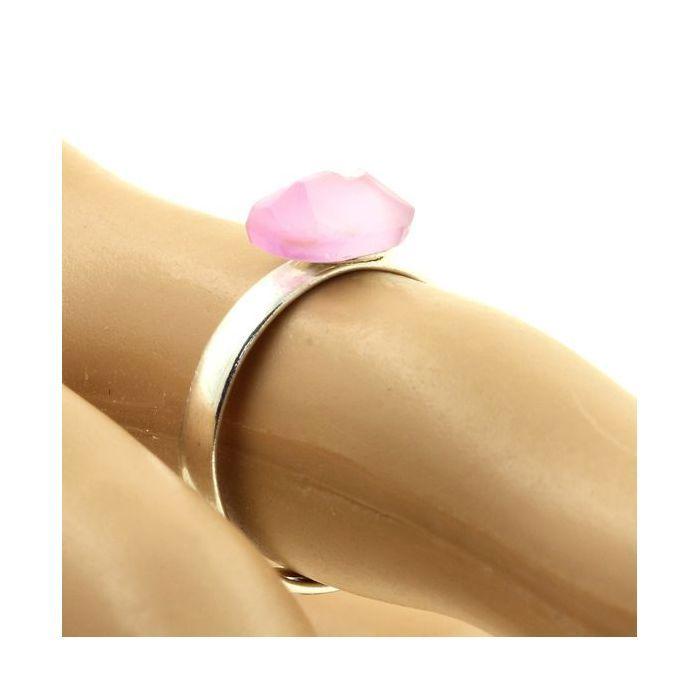 Pierres et Minéraux. Bague Kunzite plaqué argent. 8.30 ct. Taille réglable.