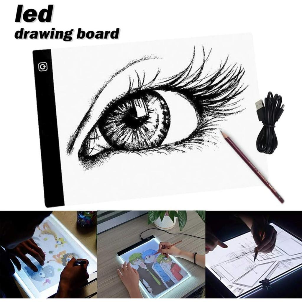 Light Box Drawing A4 LED Light Pad,Ultra-Thin Adjustable Brightness Light Box,Rechargeable Light Up Tracing Pad,Light Pad for Diamond Painting