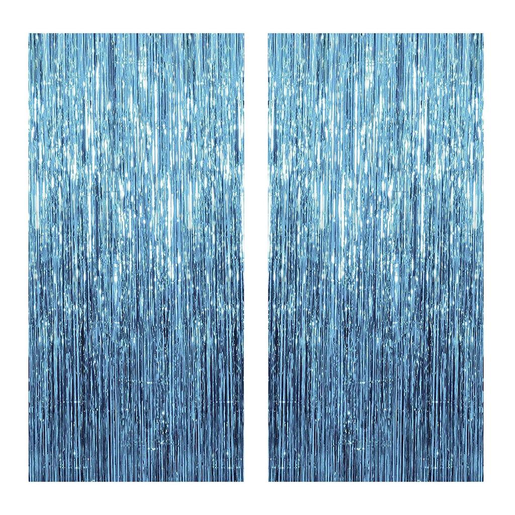 2-piece Set Of Colorful Birthday Decoration Backgrounds, Aluminum Foil Curtains With Ribbons, Ball Decorations, And Decorative Studio Accessories