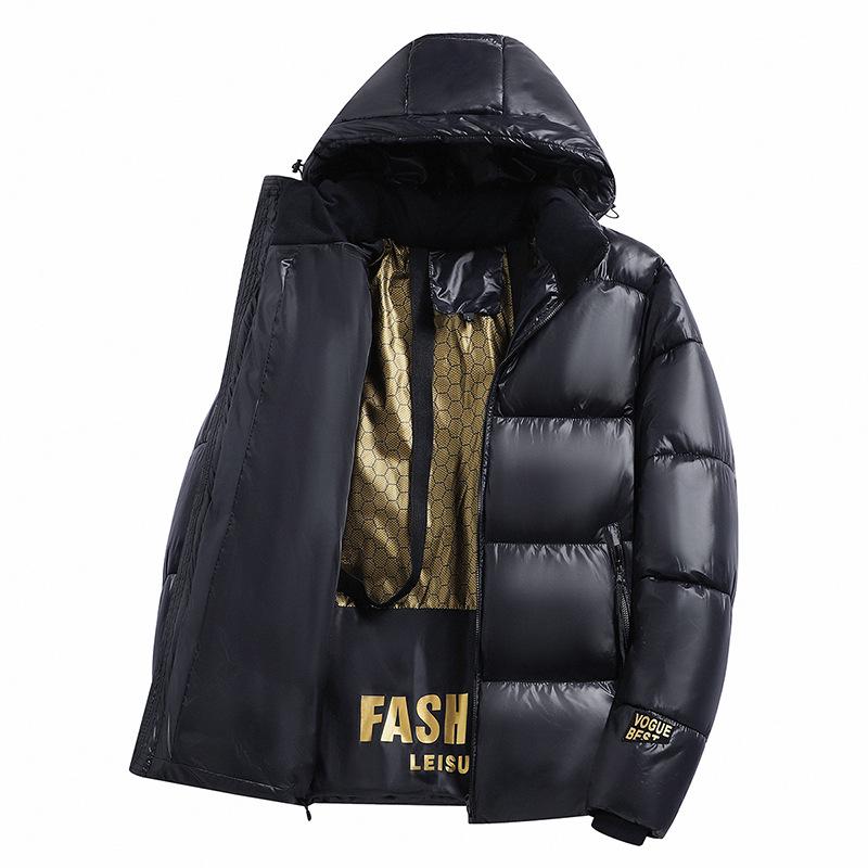 Unisex Schwarze Goldene Verdickte Winterjacke - Internet-Berühmtheiten-Stil