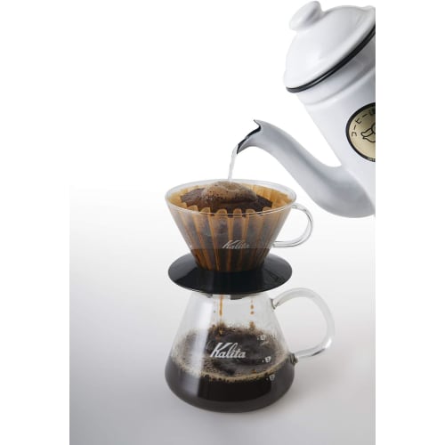 Kalita Wave Series Coffee Dripper for 2-4 People, Heat-Resistant Glass, Black (WDG-185) #05039. Enjoy the Brewing Process. This stylish dripper is per