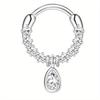 Drperfect Surgical Steel Septum Rings for Women Men Small Cute CZ Dangle Septum Nose Lip Helix Tragus Cartilage Piercing Zircon
