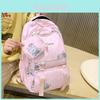 Stylish Multi-functional Nylon Backpack For High School College Travel In White Green Black Blue Pink
