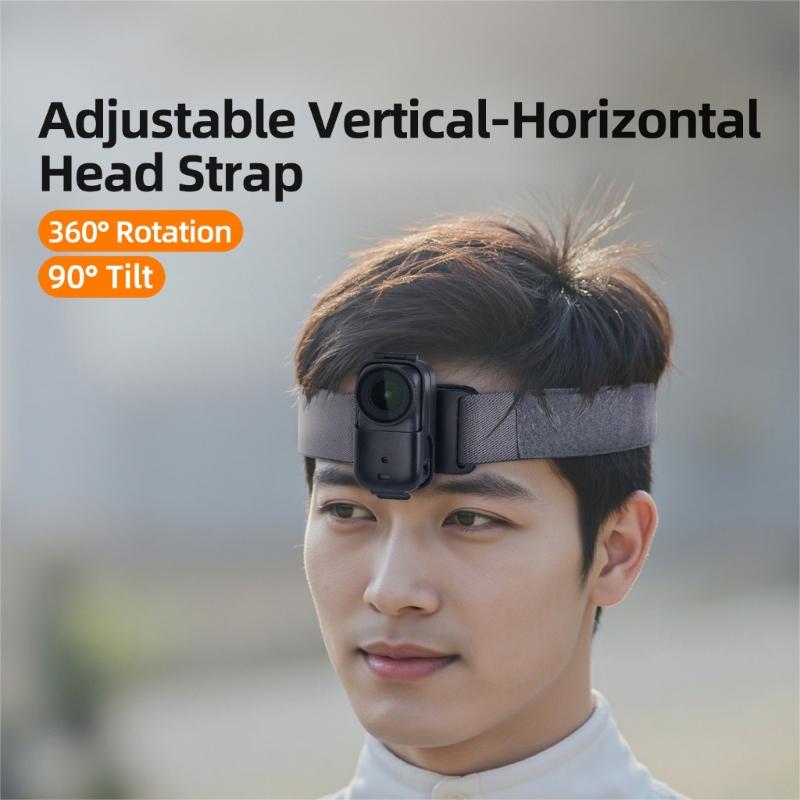Camera Headband Head Strap for First Person Shoot Elastic Support 90Degree Tilt Adjustment and 360°Swivel Action Tilt
