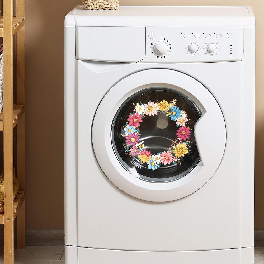 2 Pcs Painted Garlands Laundry Room Bathroom Home Background Landscaping Decoration Wall Stickers