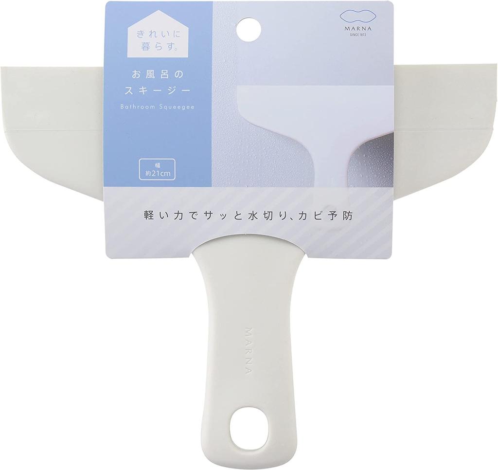 Marna Drain Wiper Bath Squeegee Bathroom Squeegee Cleaning W607W (White) (For Mirrors, Walls, etc./Floating Storage)