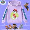 boys' sport shirt, spring-autumn long-sleeved pullover, casual top children's hooded sweatshirt with PAW Patrol cartoon print