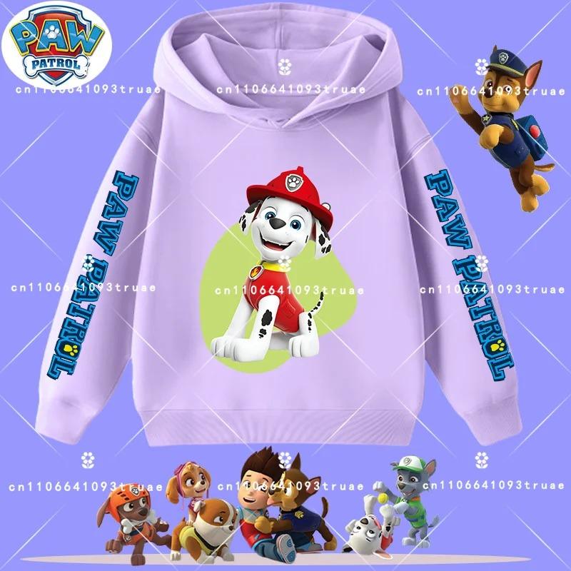 boys' sport shirt, spring-autumn long-sleeved pullover, casual top children's hooded sweatshirt with PAW Patrol cartoon print