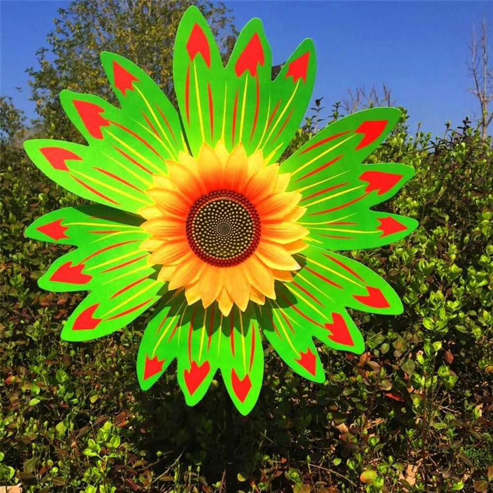 Multistyles Rotating Sunflower PVC Garden Yard Wind Spinner  Outdoor Party Picnic Decor