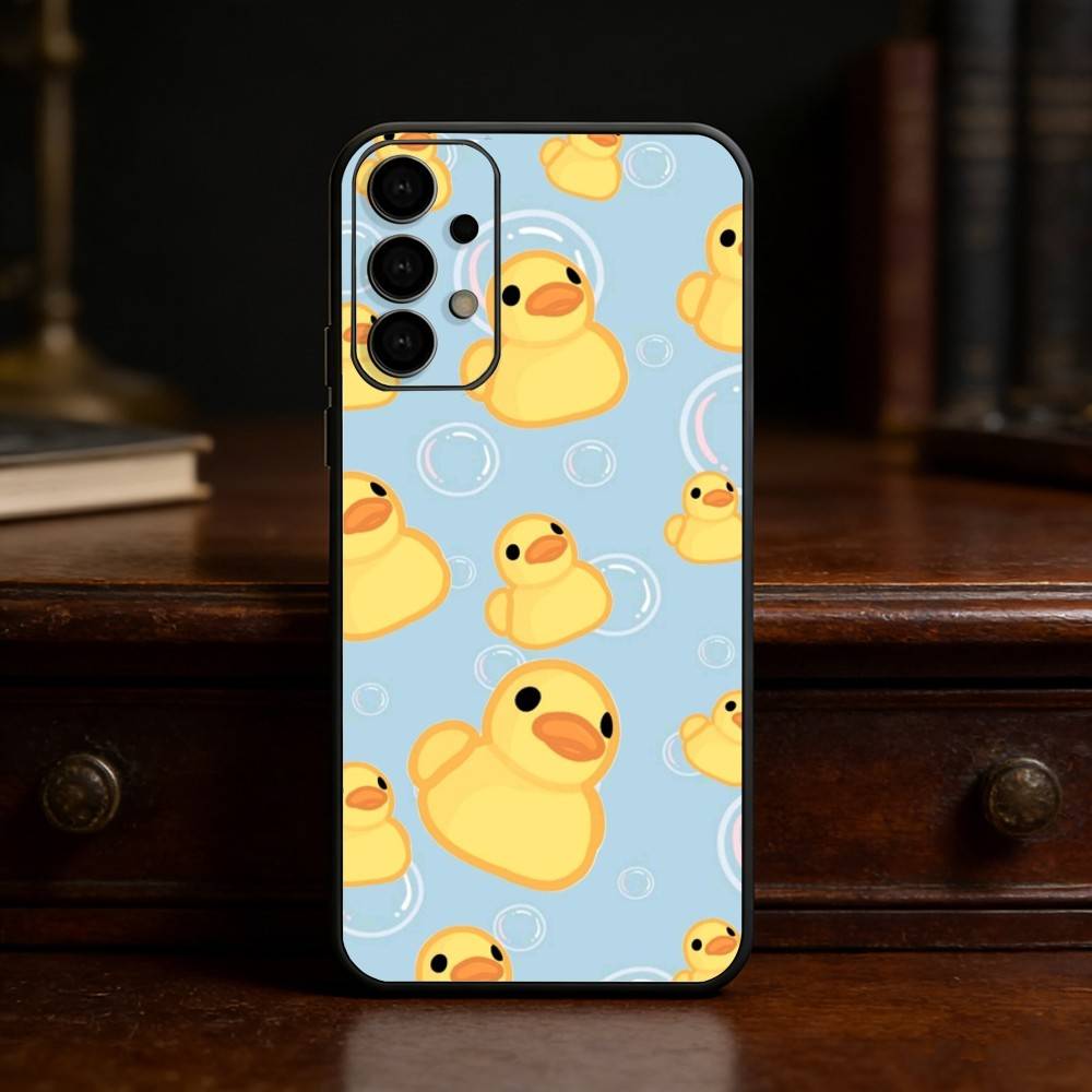 Yellow Duck Cute Phone Case For Samsung S25,S24,S21,S22,S23,S30,Ultra,S20,Plus,Fe,Lite Black Shell
