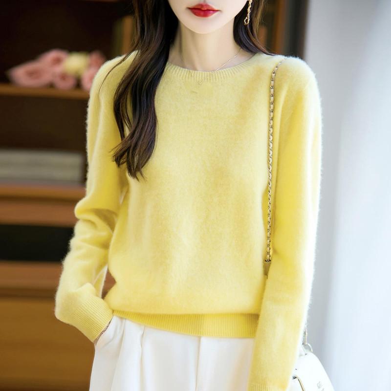 Women's Cashmere Sweater Qinghe Cashmere 30% Cashmere 70% Wool Autumn and Winter Pullover Warm and Fashionable