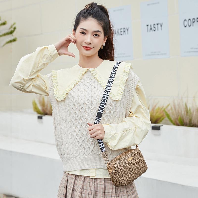 Women's Bag New Camera Bag Niche Ribbon Crossbody Camera Bag Casual Simple Small Square Bag Gift Bag