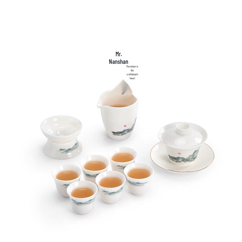 

Nanshan Mr. Chinese Ceramic Gongfu Tea Set - Thousand Miles Rivers & Mountains