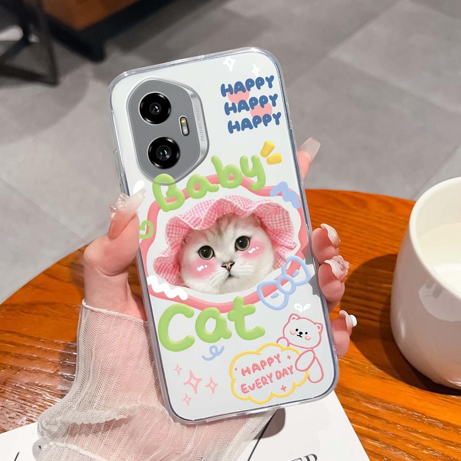 Silicone Soft TPU For Huawei Honor 300 Pro 70 200 Lite X5B Plus X6 X6B X6S X8 Back Cover Fashion Pink Bow Tie Pattern Transparent Anti Slip For Huawei