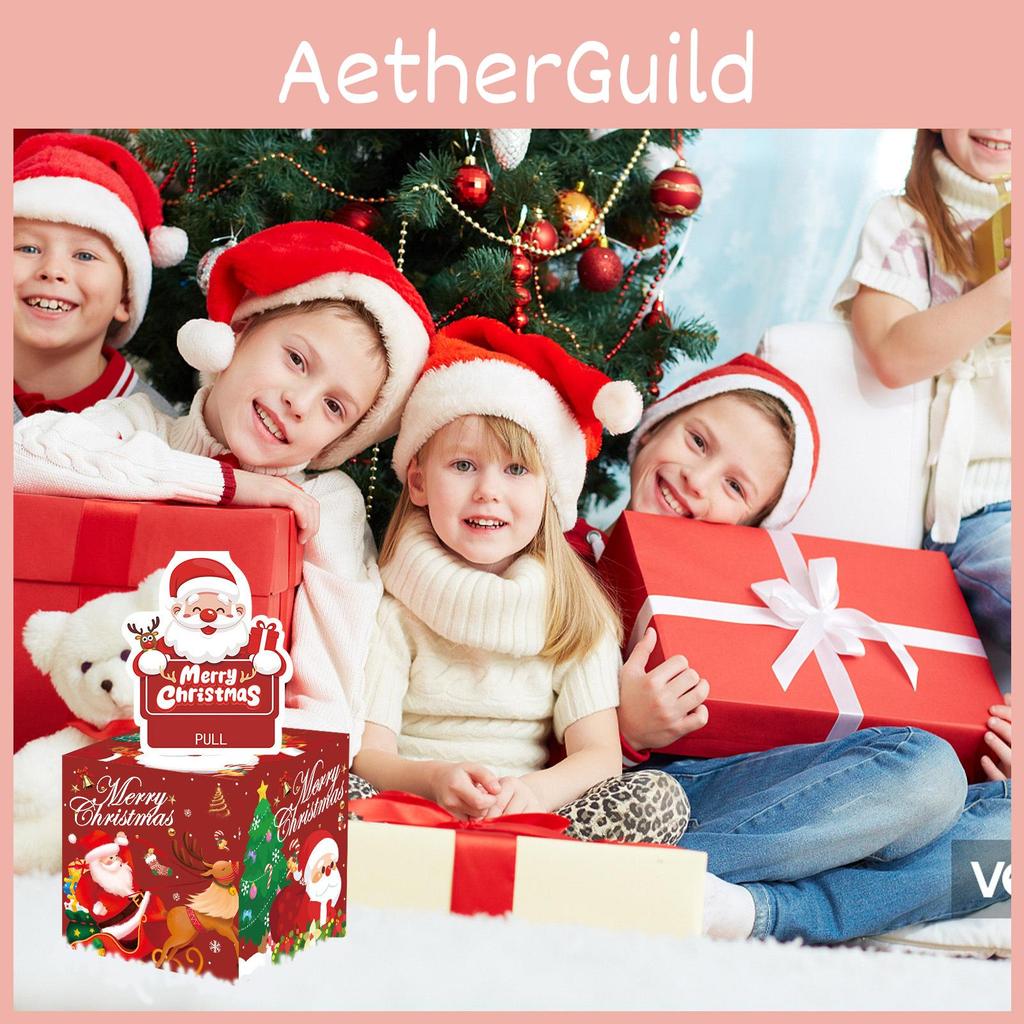 Red Christmas Theme Pattern Gift Surprise Box For Christmas Party And Holiday Gift Packaging