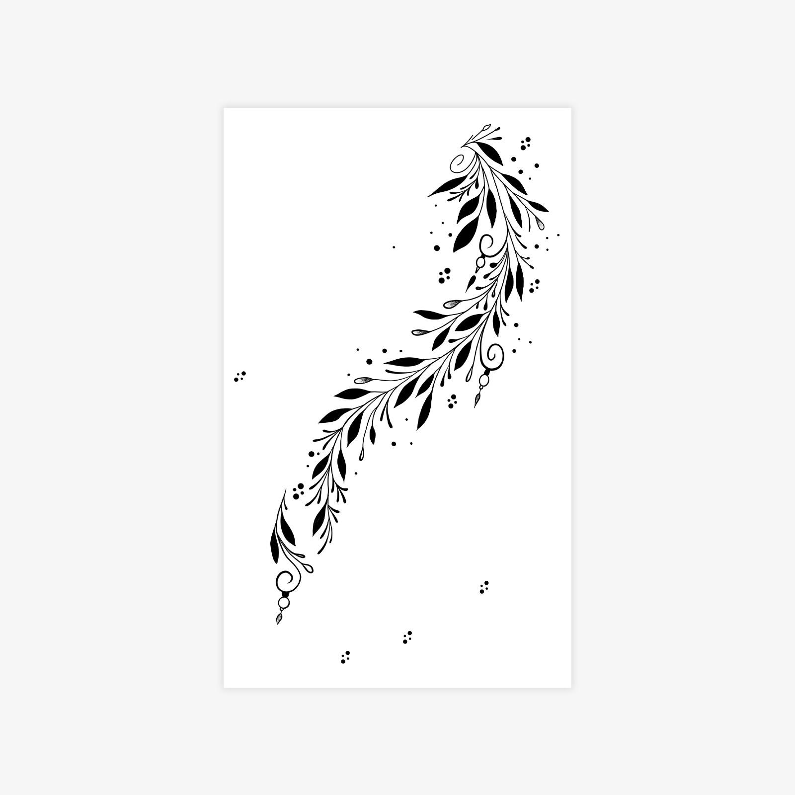 Dark Plain Tattoo Sticker High-End Hand Tattoo Sticker 9*15