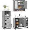 VidaXL Ensemble de meubles de salle de bain 3 pcs Sonoma gris, armoire de salle de bain, armoire de rangement de toilette, 3301063