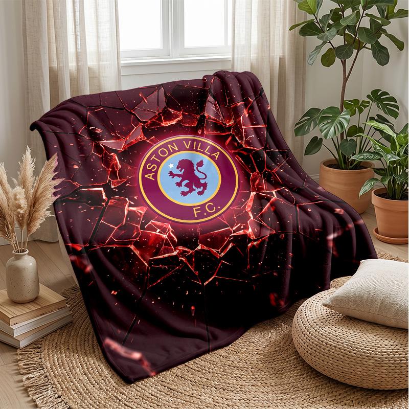 Coperta in Flanella con Stampa Aston Villa, Morbida Calda Leggera Coperta da Divano Letto Campeggio