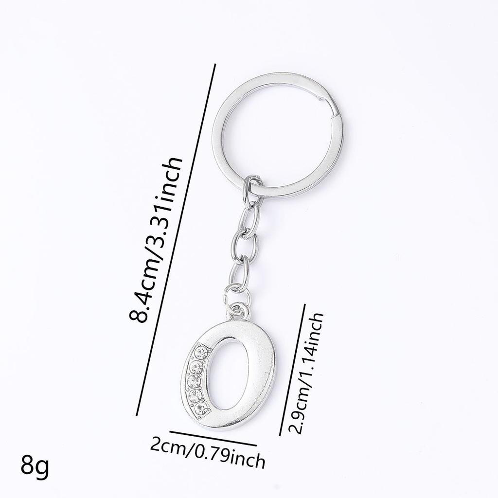Creative Rhinestone Initials Metal Keychain – Korean Style Car Keyring Party Gift.