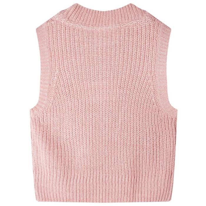 Gilet pull-over tricoté pour enfants rose clair 92/104/116/128/140