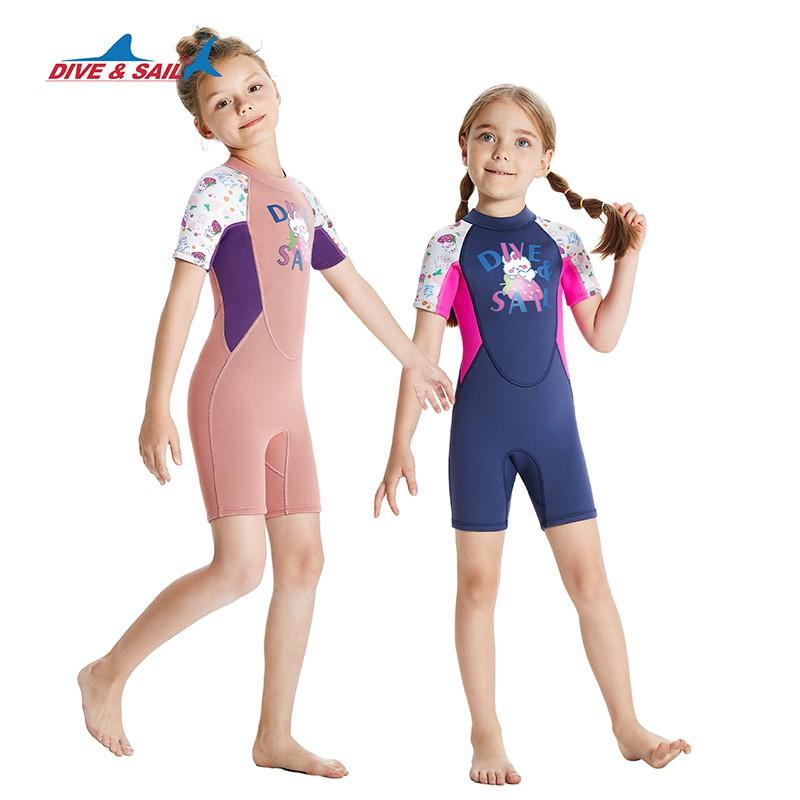 2.5mm Kids Wetsuit Short Sleeve Full Body Warm Neoprene Suit Snorkeling Swimming Beach Surfing
