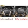 For Honda Accord 2008-2012 Black Wood Grain Steering Wheel Strip Cover Trim 2pcs