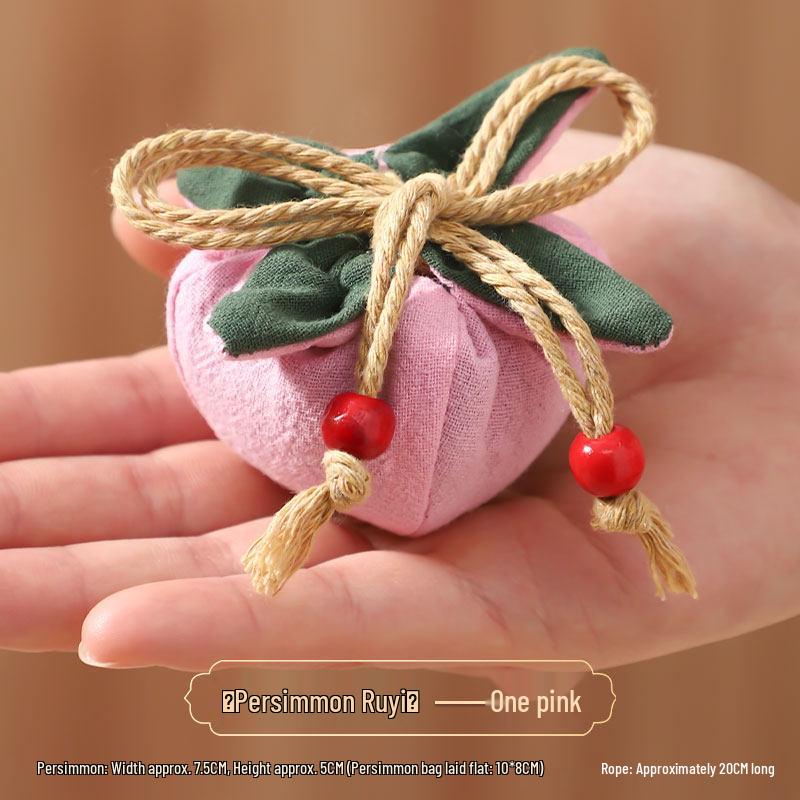 Persimmon Ruyi Scented Sachet: Dragon Boat Festival Car Hanging, Peace & Fortune Coin Purse, Lucky Bag.
