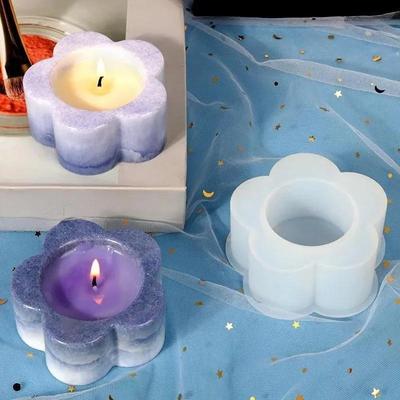 Stampo Portacandele Fiore di Pruno Stampo in Silicone per Portacandele Stampo in Silicone per Portacandele Fai da Te Stampo Contenitore per Candele in Gesso di Cemento Decorazione per la Casa