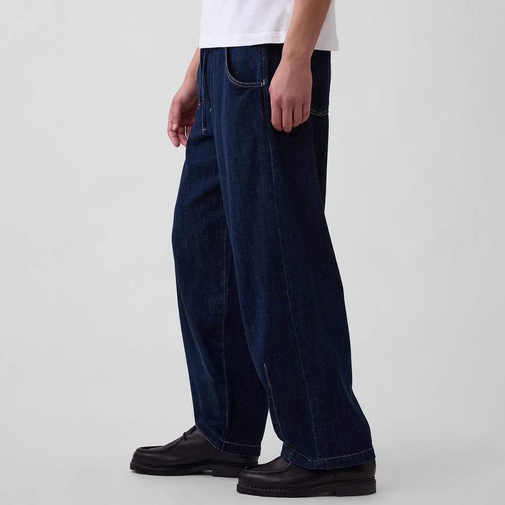 Gap Cotton Drawstring Waist Vintage Loose Wide Leg Jeans Men Jeans 000894487