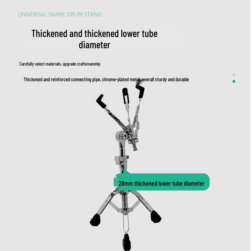 Height-Adjustable Double-Leg Snare Drum Stand – 28-Tube Jazz Drum Stand, Professional Drum Accessories.