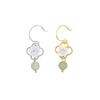 Hetian Jade Weiße Blume Ohrringe Promi Hofstil Kamelie Ohrhaken Hohler Vierblättriger Klee Zirkon Blumenohrringe