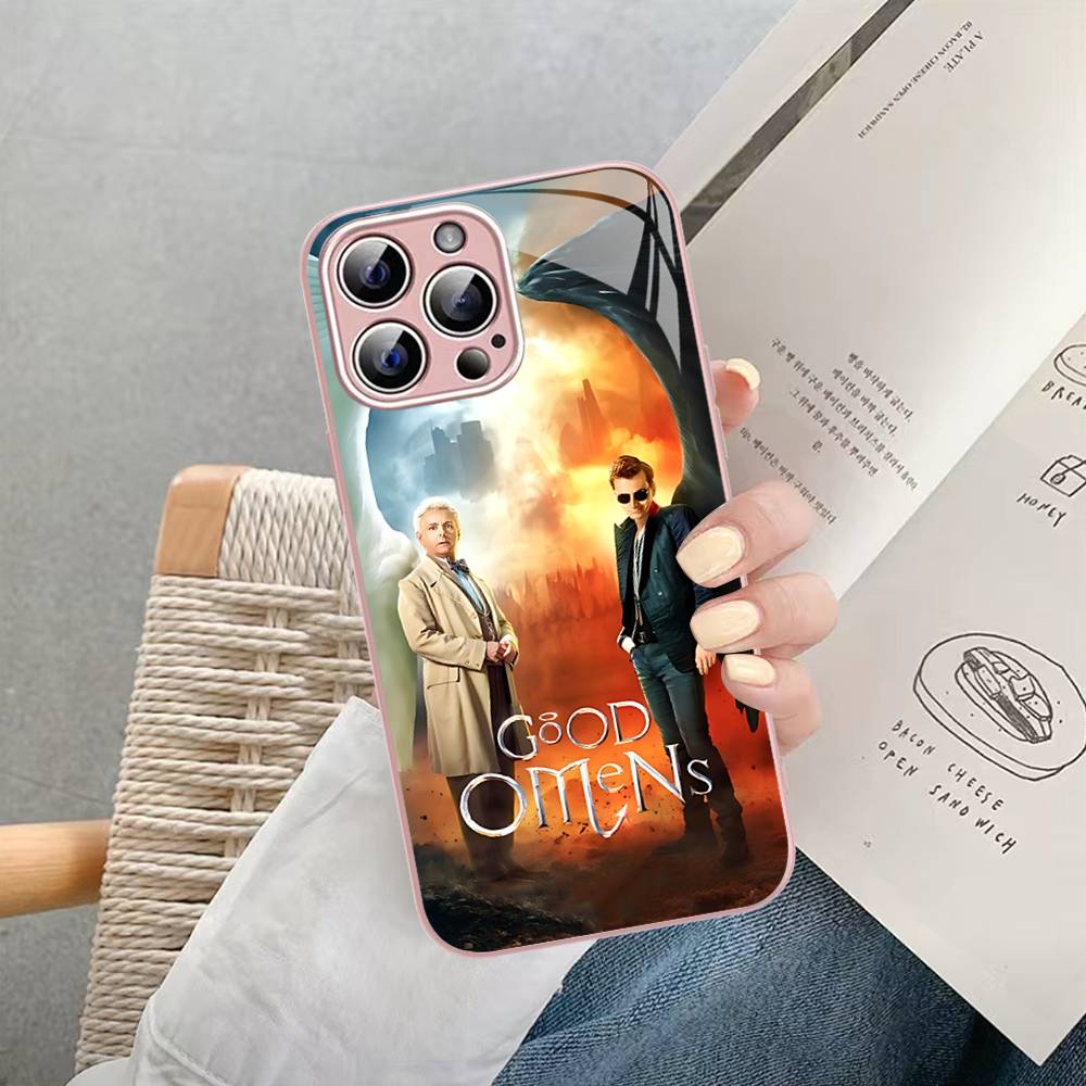 Tv Show G-Good Omens For IPhone 14 13 12 Mini 11 Pro XS Max X XR 14 Plus Tempered Glass Cover