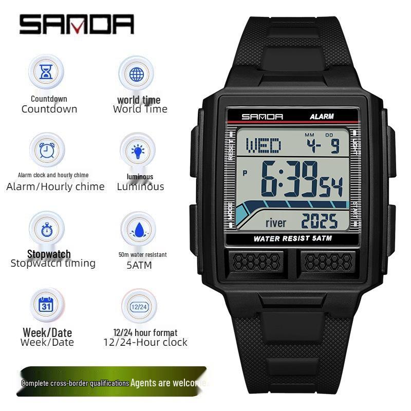SANDA Teen's Luminous Waterproof Multifunction Sports Watch