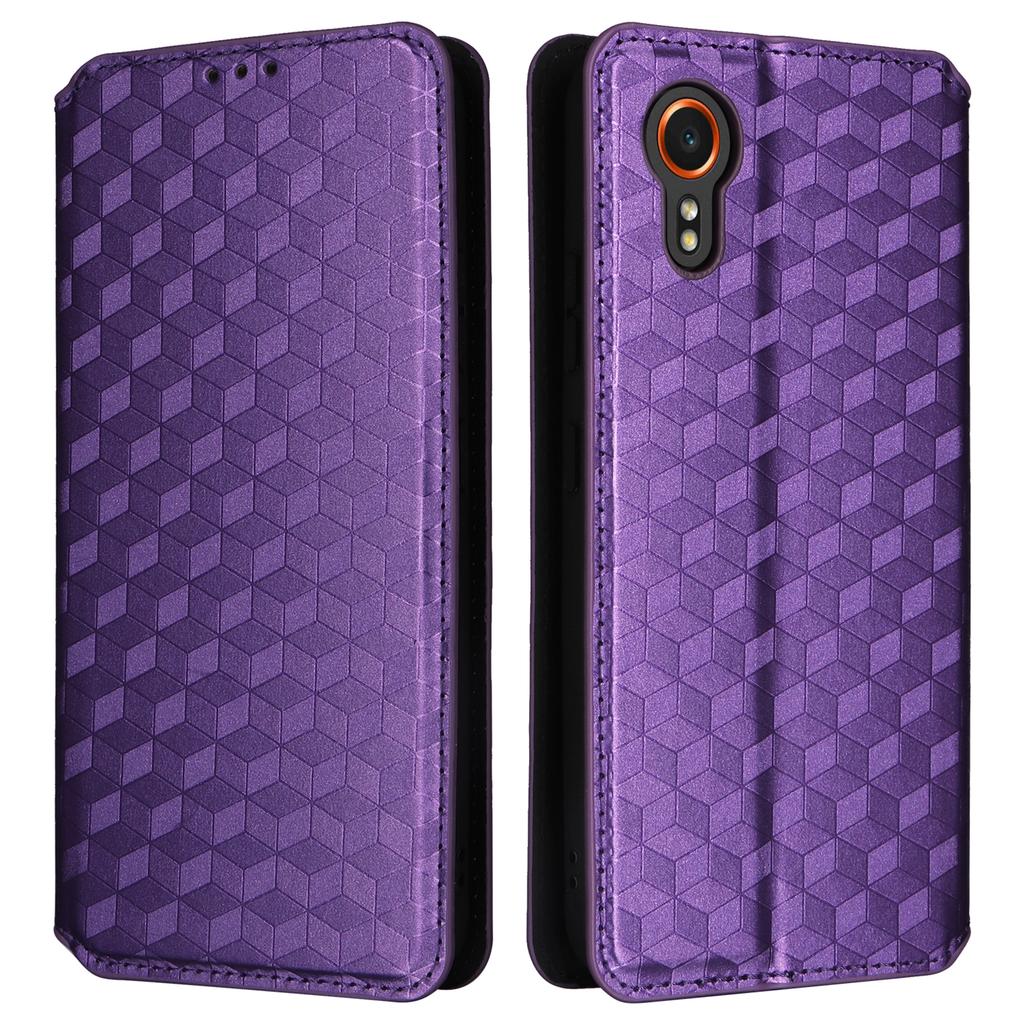 Kožené puzdro-peňaženka s potlačou Rhombus pre Samsung Galaxy Xcover7