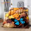 D Cartoon Dream Butterfly Flower Soft Plush BlanketFlannel Blanket Throw Blanket for Living Room Bedroom Bed Sofa Picnic Cover