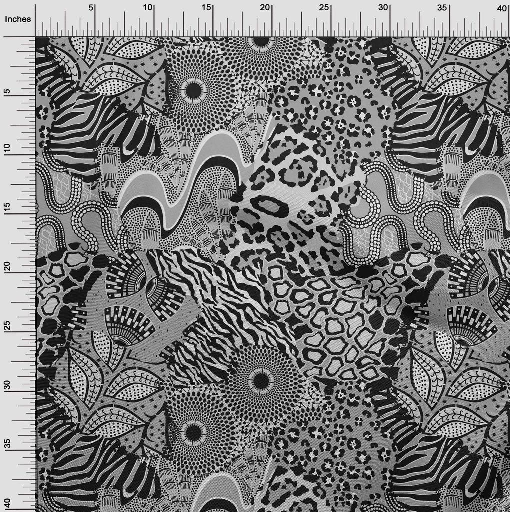 oneOone Cotton Flex Medium Gray Fabric Abstracts Diy Clothing Quilting Fabric Print Fabric By Yard 40 Inch