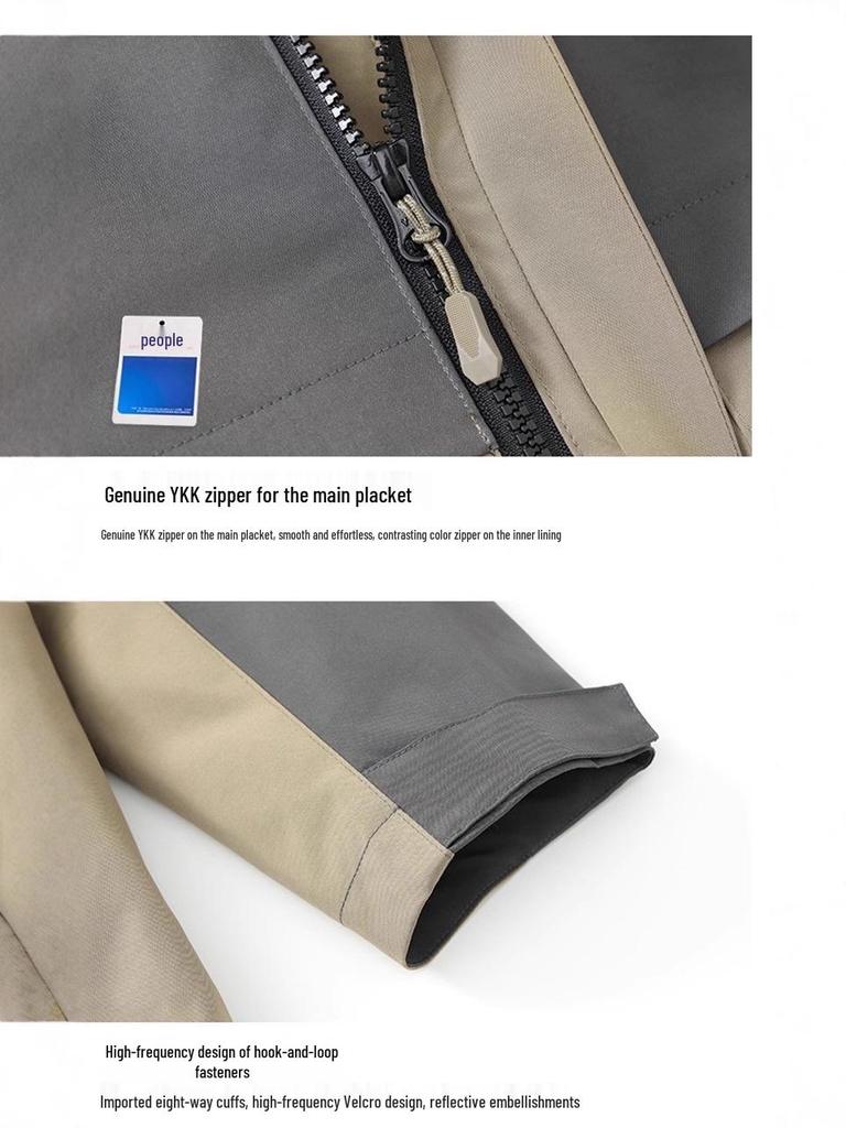 Au Li Rong Windproof Jacket: Customizable with Logo Embroidery, Detachable, Plus Velvet for Workwear