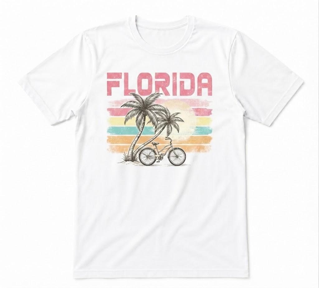 Florida Beach Sunset Travel Vacation White T-shirt