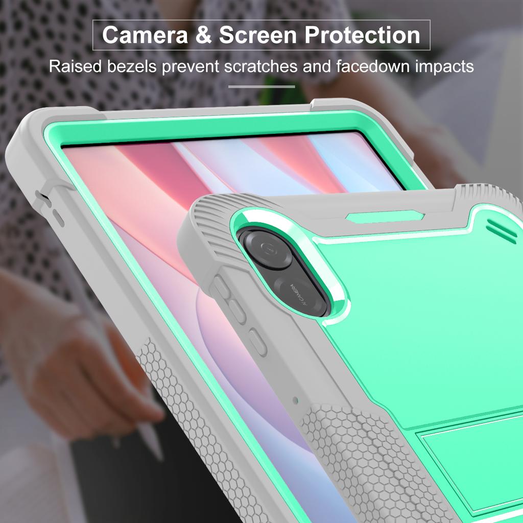 For Honor Pad 10 12.1 Inch 2025 Heavy Duty Armor Stand Cover Kids Silicone PC Case for Honor Pad X9A 11.5 X8A 11 X8 Pro X9 11.5