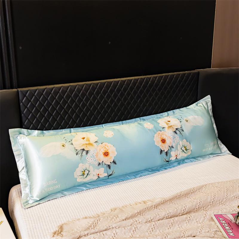 120/150/180cm Long Summer Cool Feeling Couple Pillowcase Long Double Lovers Pillow Case Ice Silk Satin Fabric Pillow Cover