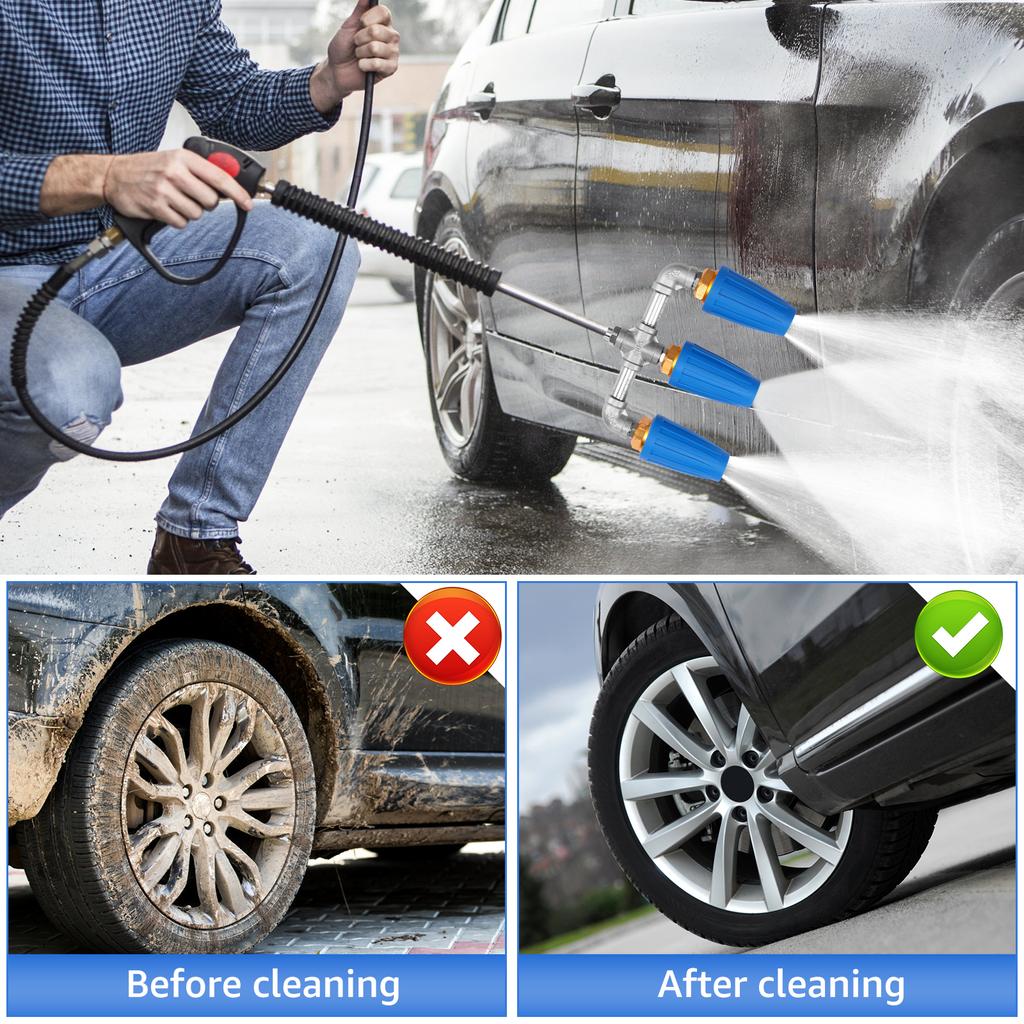 Hochdruckreiniger Dreifach-Turbinen-Düse 360° drehende Turbo-Düse Sprüher 4000 PSI Mit 1/4" Schnellkupplung Gartenwerkzeuge für Auto