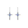 Sterling Silver Cross Earrings: Minimalist Red Garnet Religious Jewelry