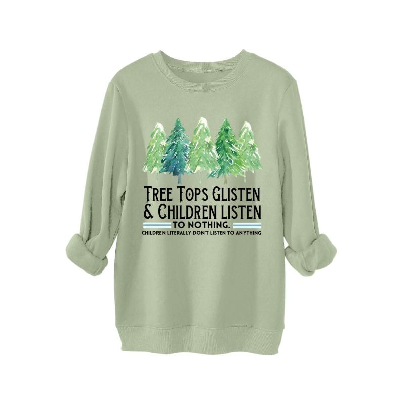 Tree Tops Glisten Kids Thick Sweatshirt Comfortable Fashion Printed Pullover