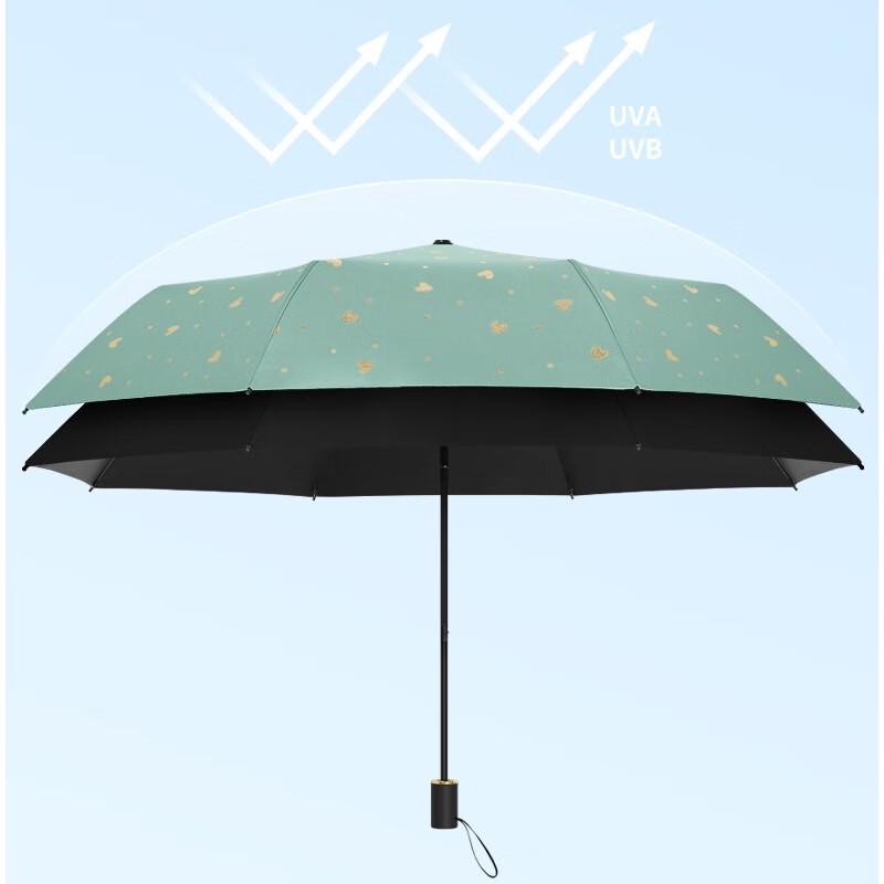 MAYDU Tri-Fold Heart-Patterned Anti-UV Sun Umbrella