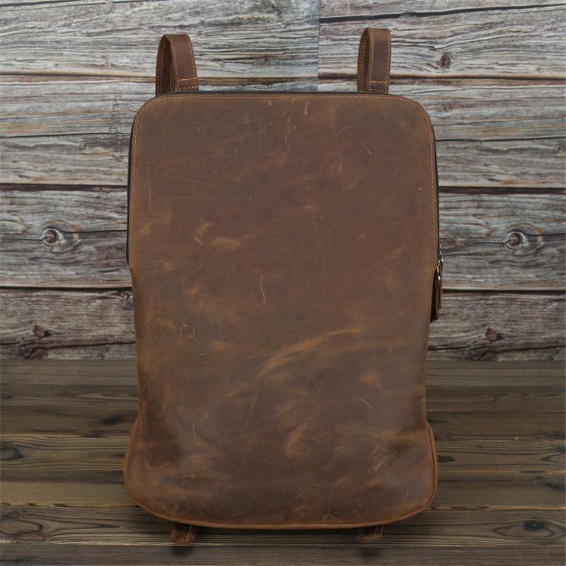 

Newsbirds Simple Design Leather Backpack Soft Cowskin Travel Bagpack Pure Color Soild School Bag Daypack For Men Male Black Bag темно-коричневого