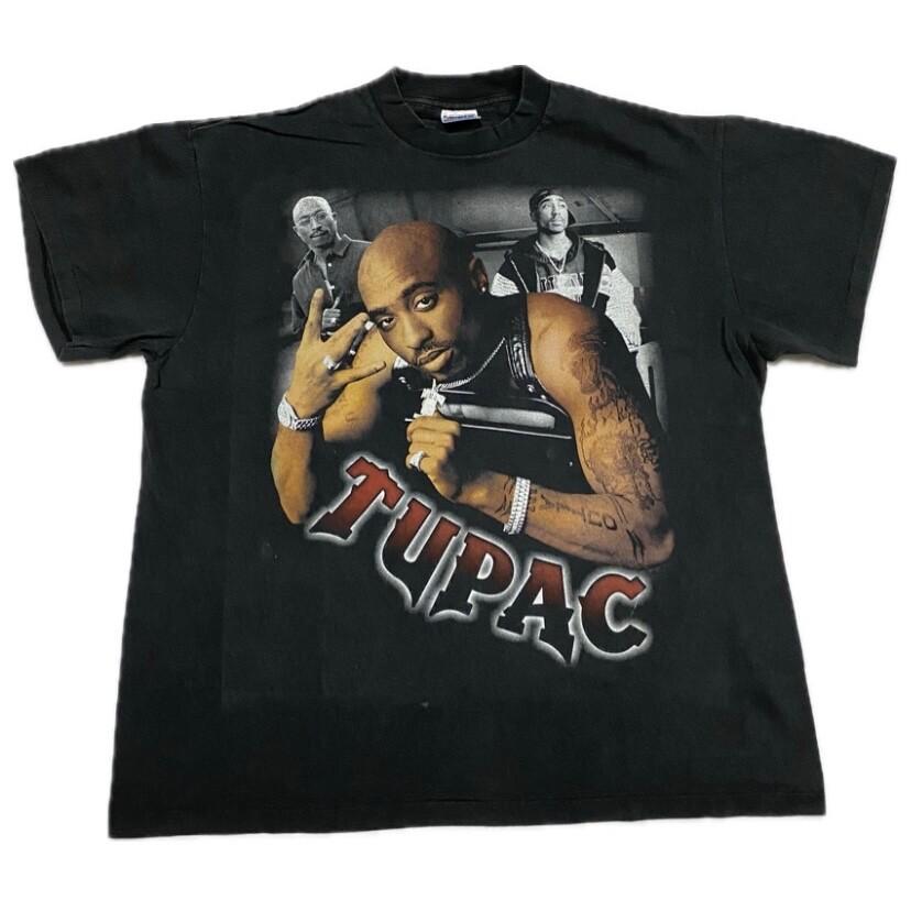 Tupac Shakur Rapper Hip Hop 2Pac Vintage 90s Band XL Single Stitch Shirt BOOTLEG