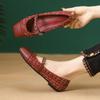 Women Mary Jane Shoes Elegant Tweed Chain Straps Flats French Square Toe Pumps Daily Soft Sole Slip-on Thin Shoes Casual Loafers