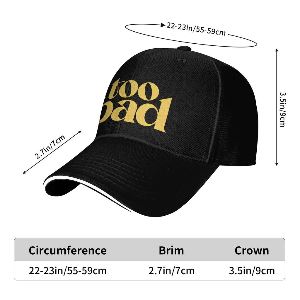 Unisex Too Bad GD Ubermensch Kwon Jiyong Kpop Hat Trendy Baseball Cap  Snapback Hat Golf Headewear Adjustable