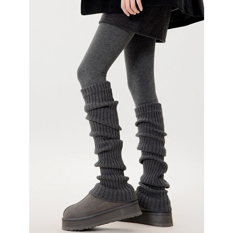 70Cm Thick Thread Vertical Knitting Knee Socks Cover, Warm And Thickened Stacking Stockings, Small Sweet Potato Popular Leg Guards And Leg Covers
