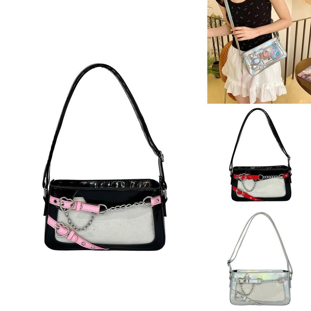 Heart Simple Shaped Buckle And Chain Design Women Casual Shoulder Bag Itabag